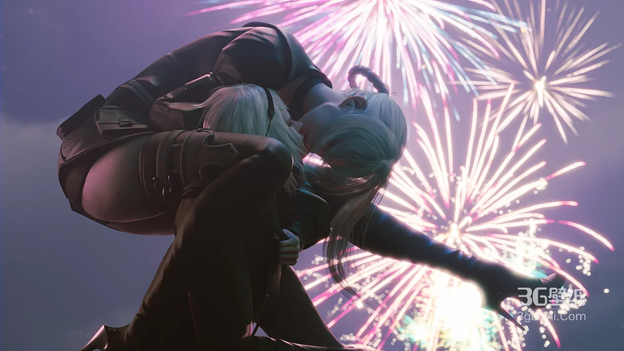 2B&A2·浪漫拥吻 尼尔机械纪元唯美烟花游戏壁纸1