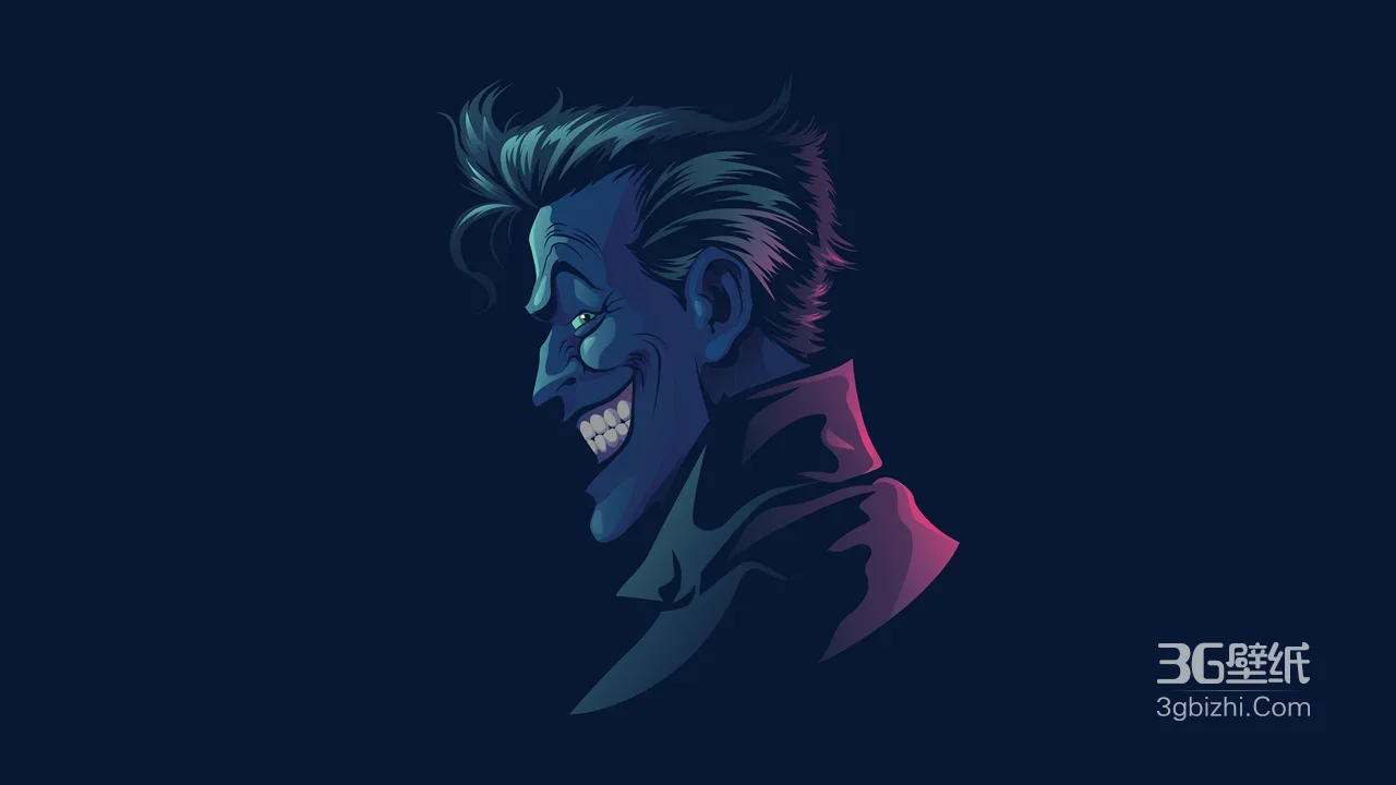 小丑·邪笑 暗黑霓虹风 DC漫画 高人气暗黑角色壁纸1