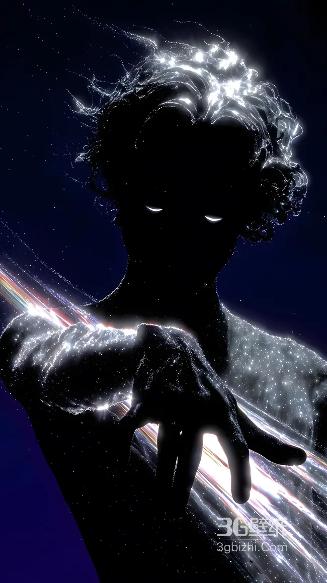 光影粒子神秘人物·暗黑赛博风 超现实手机壁纸推荐1