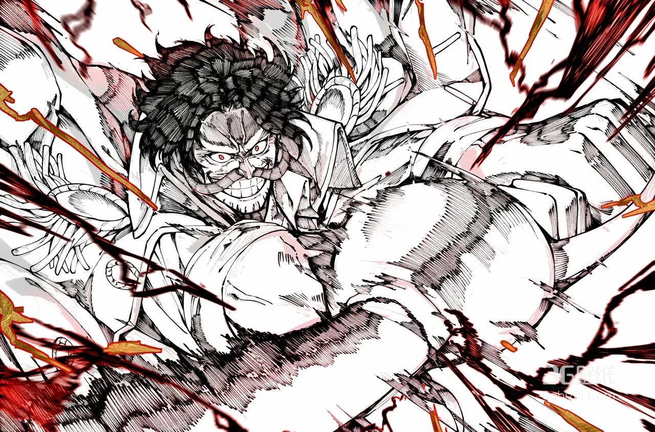 哥尔·D·罗杰·战斗迸发 黑白热血风海贼王电脑壁纸1