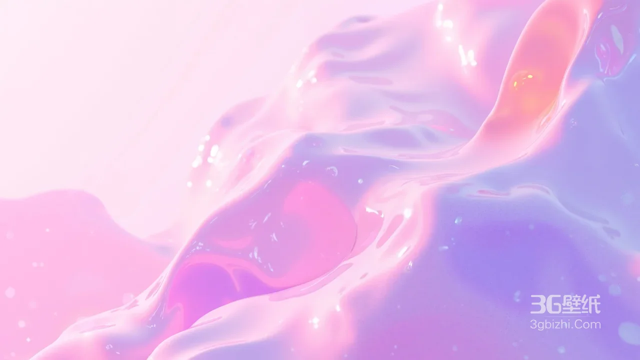 液态流体·梦幻粉紫渐变 超唯美液态渐变电脑壁纸1
