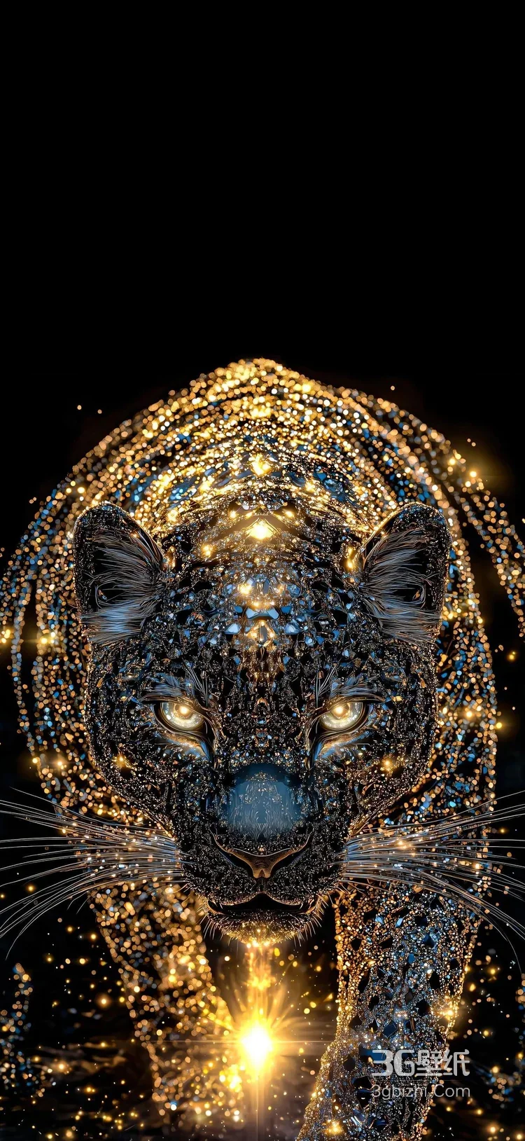 璀璨粒子豹·奇幻星光风 艺术创作 神秘生物各类的豹子超清手机壁纸图片大全10