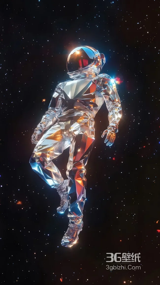 钻石质感宇航员·炫彩科幻风 超现实宇宙手机壁纸1