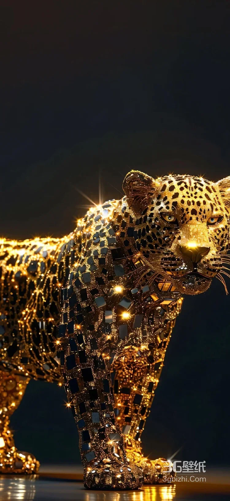 璀璨粒子豹·奇幻星光风 艺术创作 神秘生物各类的豹子超清手机壁纸图片大全3