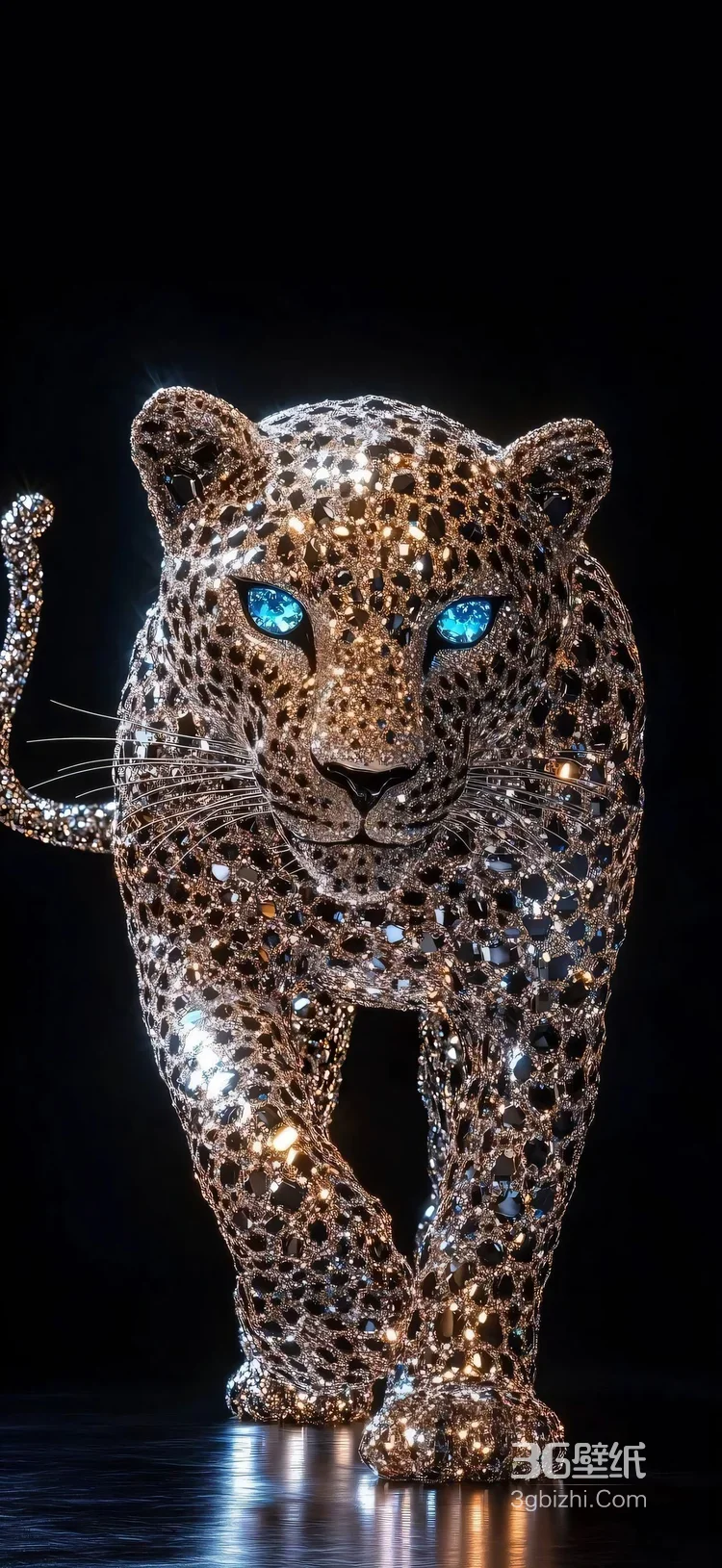 璀璨粒子豹·奇幻星光风 艺术创作 神秘生物各类的豹子超清手机壁纸图片大全9