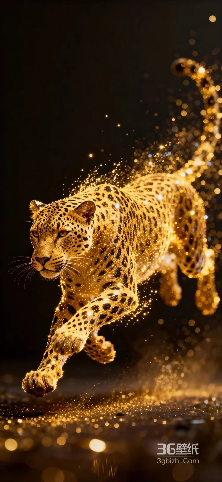 璀璨粒子豹·奇幻星光风 艺术创作 神秘生物各类的豹子超清手机壁纸图片大全7