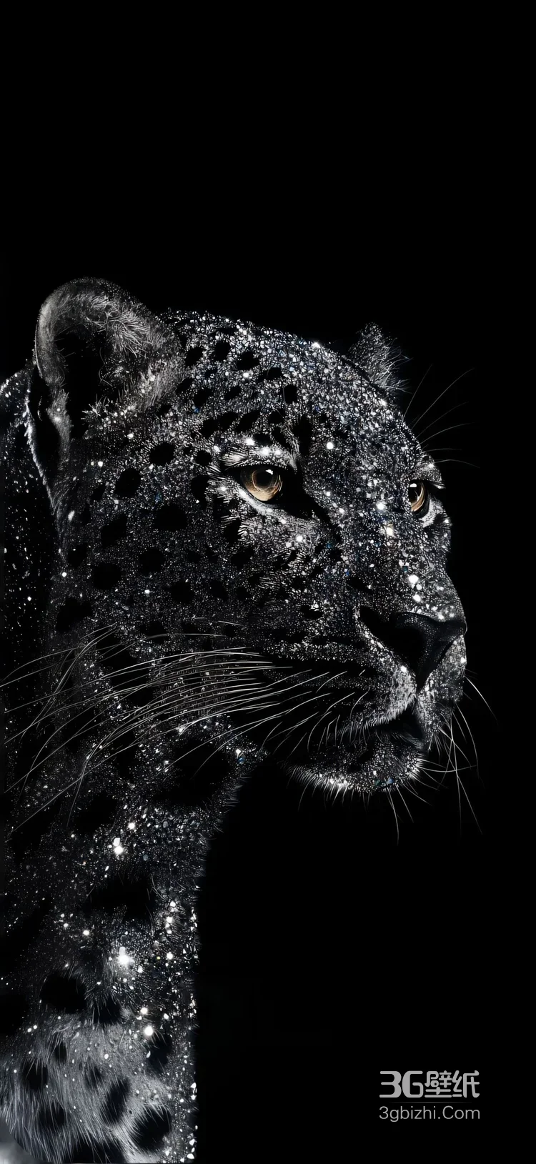 璀璨粒子豹·奇幻星光风 艺术创作 神秘生物各类的豹子超清手机壁纸图片大全5