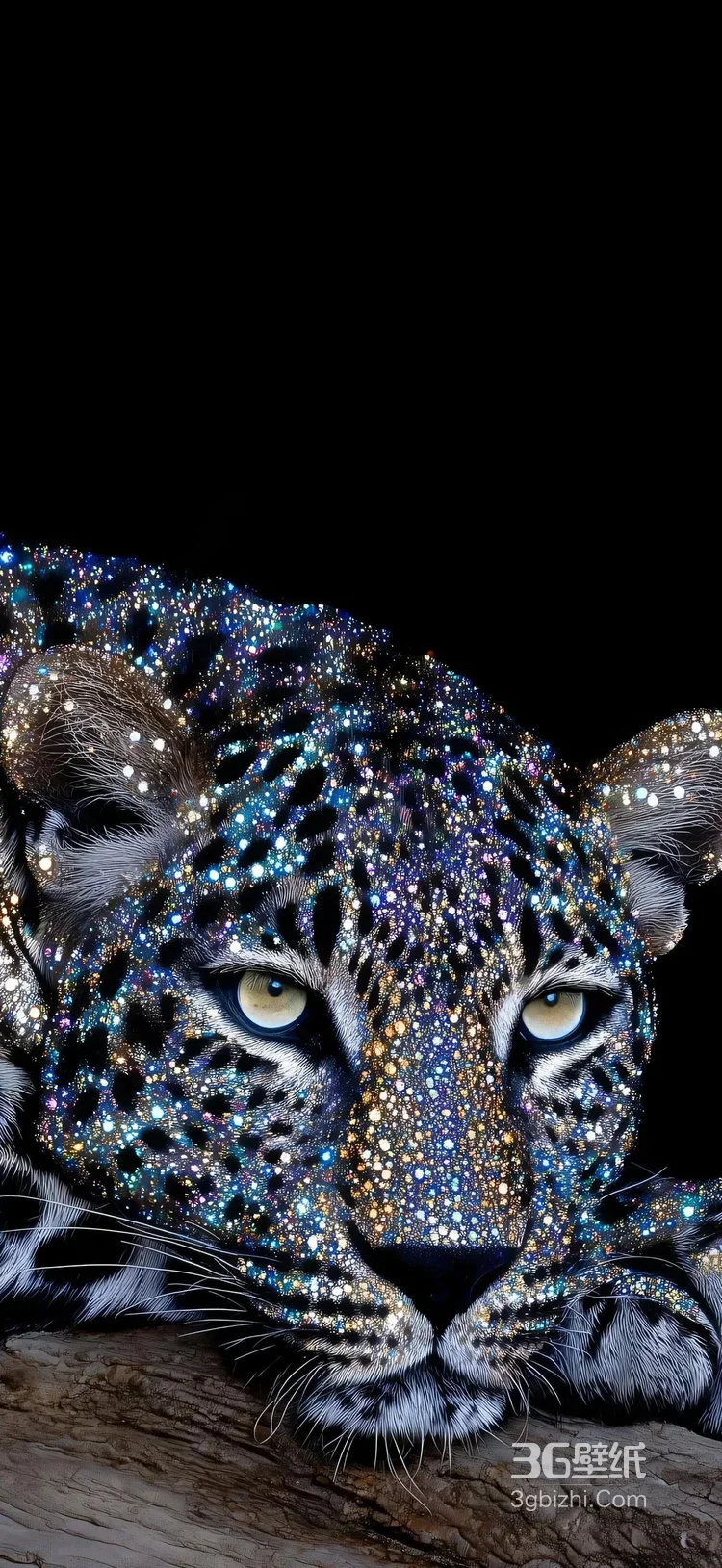 璀璨粒子豹·奇幻星光风 艺术创作 神秘生物各类的豹子超清手机壁纸图片大全8