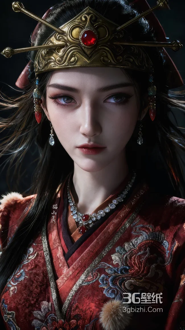 《凡人修仙传》角色·石蝶·红装华贵龙纹 国风写实古风热血手机壁纸1