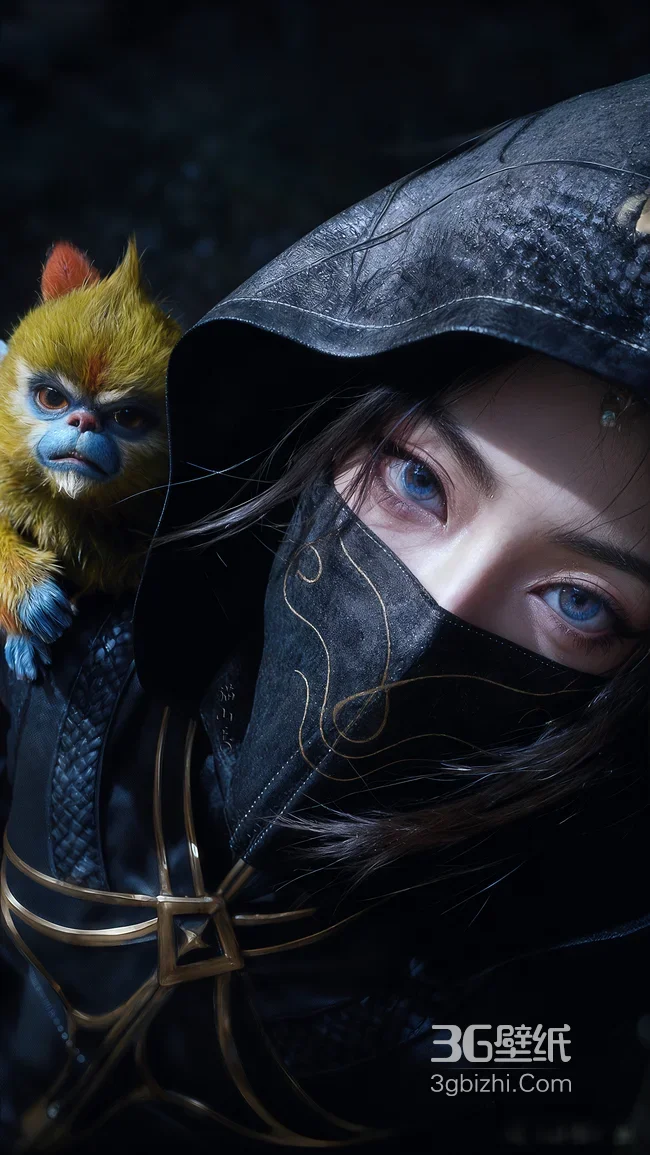 《凡人修仙传》元瑶·刺客装与灵猴啼魂兽 游戏角色高质感古风壁纸1