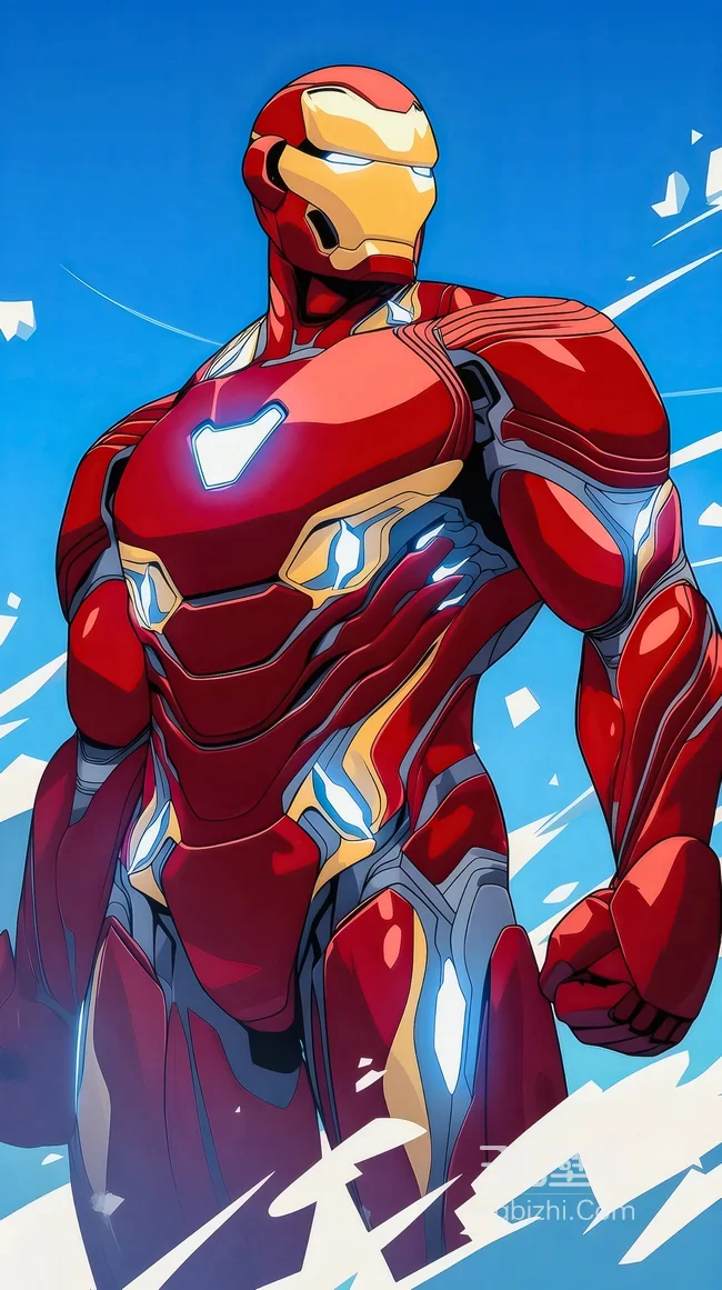 钢铁侠·纳米战甲 动漫风漫威热血手机壁纸1