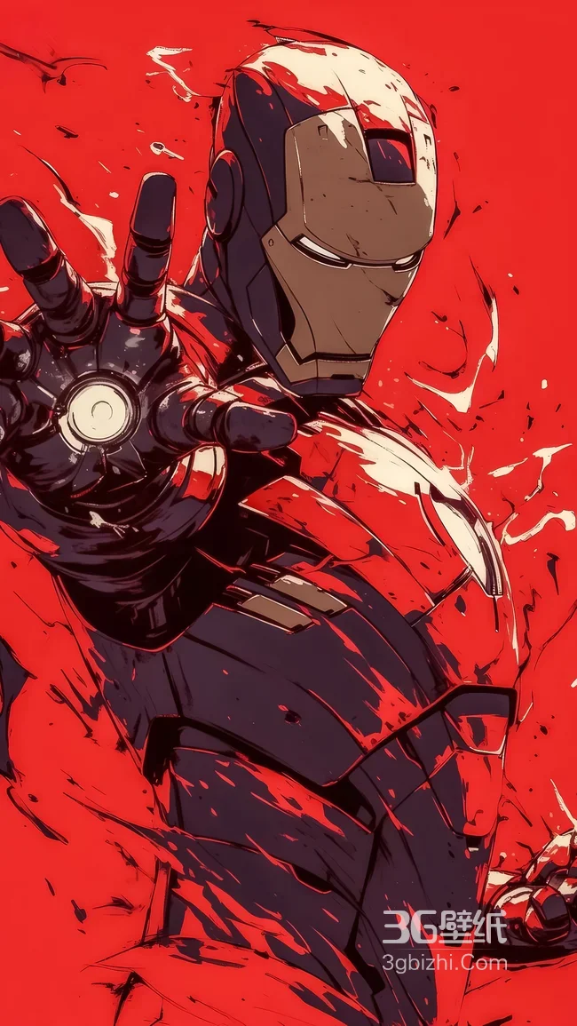 钢铁侠·装甲蓄力 热血漫画风 漫威主题手机壁纸1