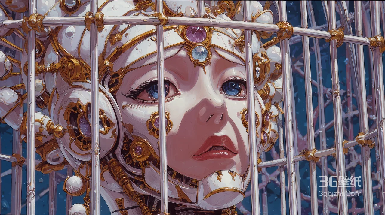 机械姬·鎏金机械科幻风 原创概念艺术电脑壁纸1