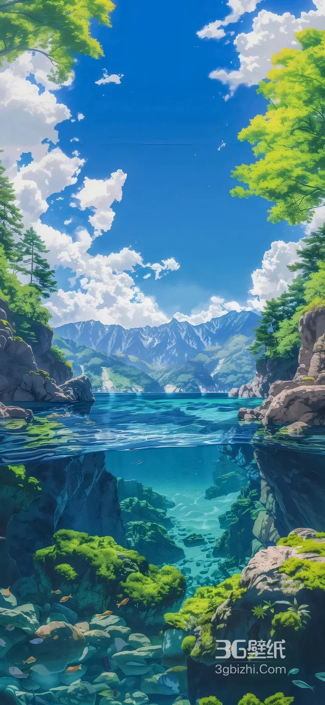 湖山水下秘境·日系唯美动漫风（新海诚动画感）治愈系自然景观1