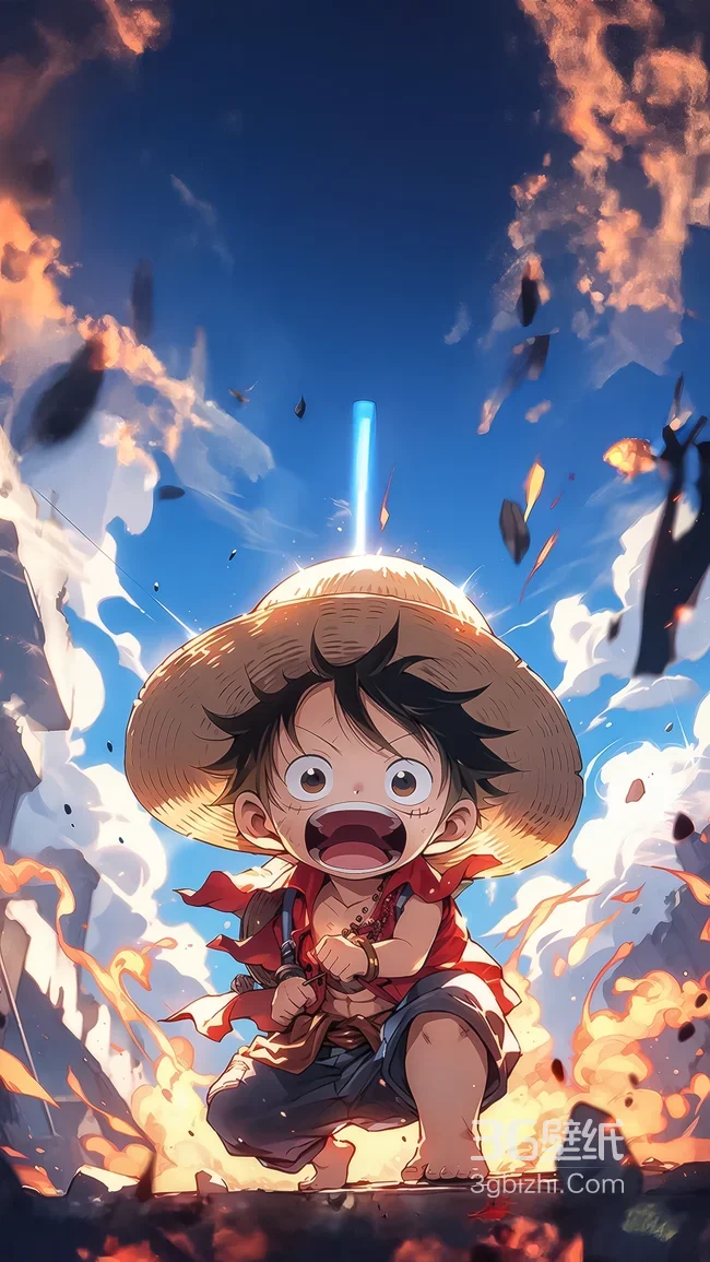 童年蒙奇·D·路飞·草帽 海贼王热血冒险手机壁纸1