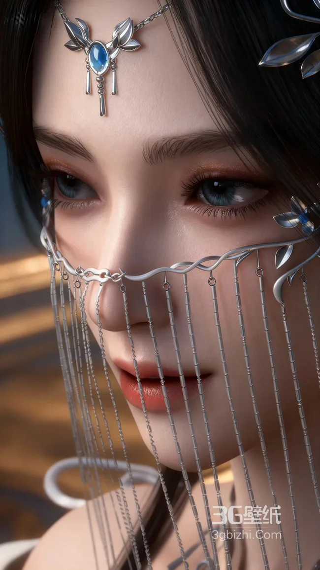 国风写实古风女子·安妙依·银饰流苏 高人气古风壁纸1