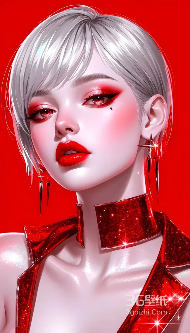 AI智能生成高分叉礼服巨乳气质美女超清手机壁纸1