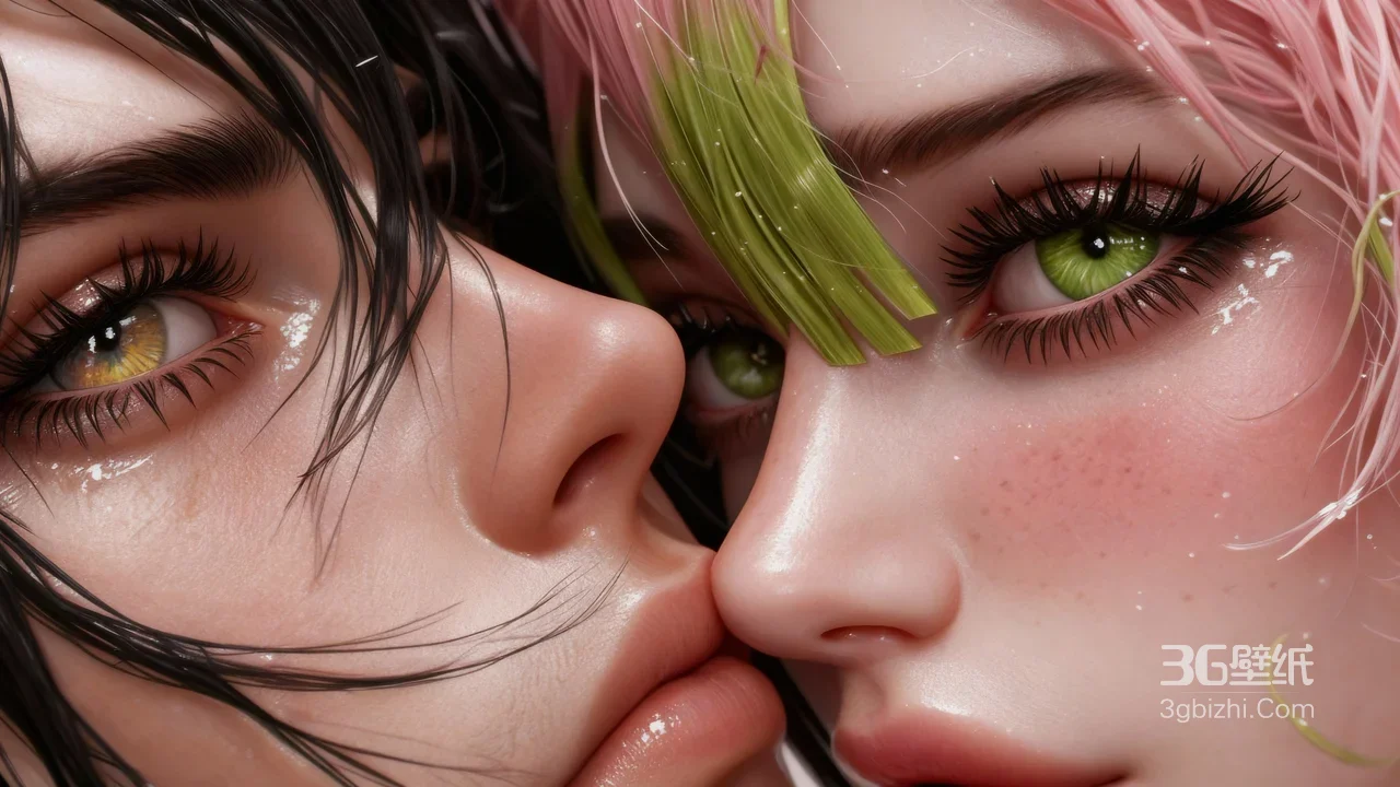 双生美少女·异色瞳写实CG风 唯美互动电脑桌面背景1