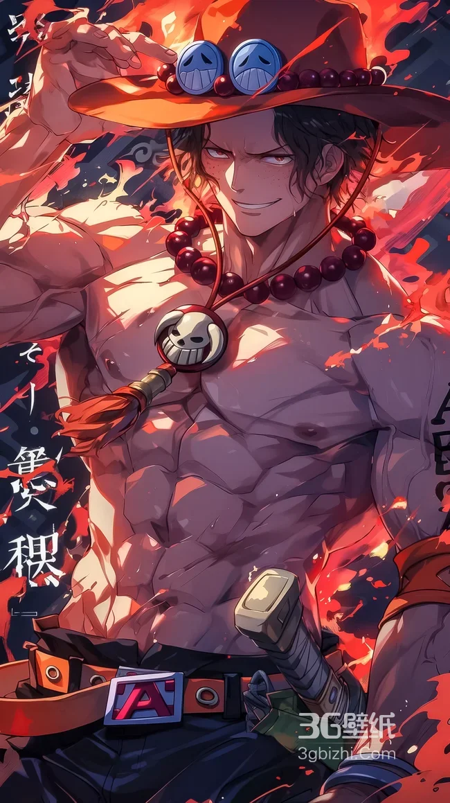 波特卡斯·D·艾斯·火焰燃动 二次元热血海贼王壁纸1