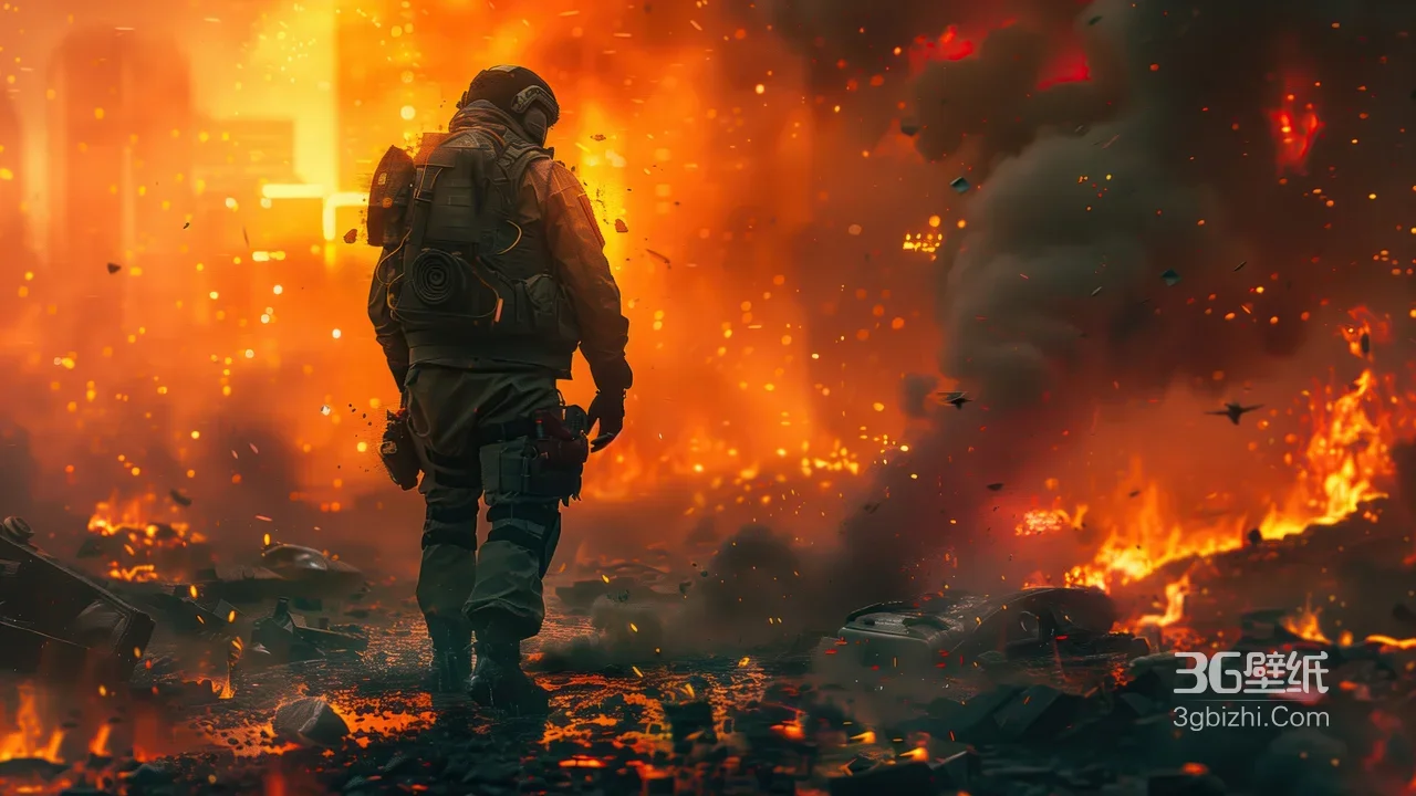 《三角洲行动》S6 赛季 “烈火冲天”·末日战术士兵·废墟战火写实暗黑风 桌面壁纸1