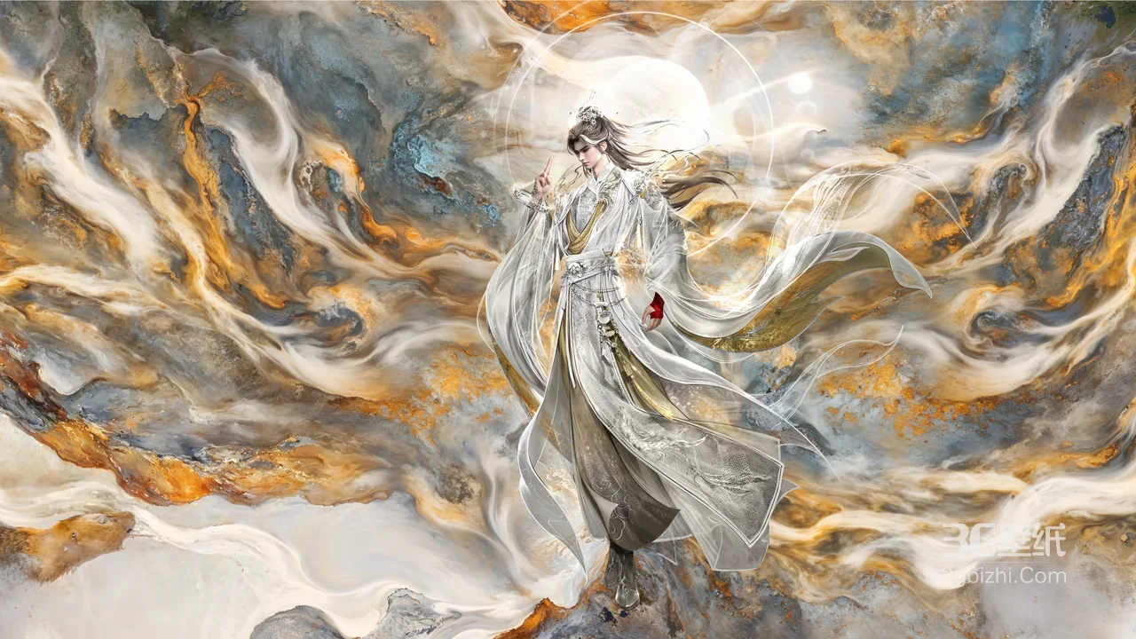 完美世界 石昊以身为种 玄幻国风壁纸·云雾日月间飘逸国风唯美高清意境1