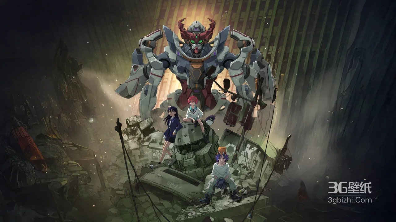 《SSSS.电光机王》机甲与角色·暗黑废墟风场景 高热度宽屏壁纸1