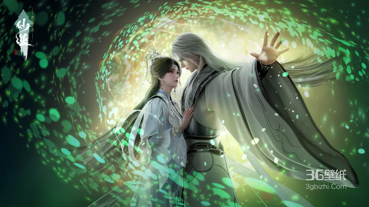 仙逆·王林李慕婉·白发青衣仙侠相拥·国风唯美动画 古风仙侠意境剧场版限定壁纸1