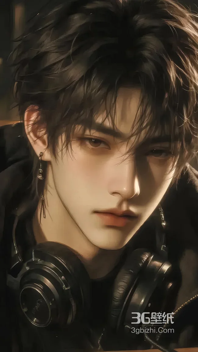 潮酷帅哥（耳饰+耳机）·写实风 热门男生系壁纸1