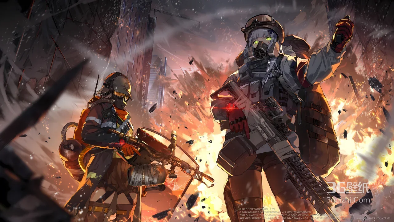 明日方舟干员废墟激战 硬核科幻战斗风游戏插画1