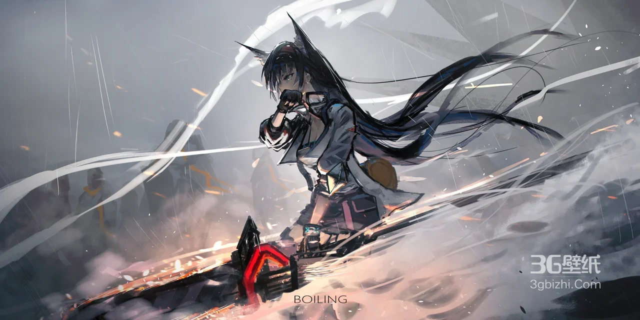 猫耳少女·硝烟战场利刃出鞘 二次元战斗风 超高清插画1