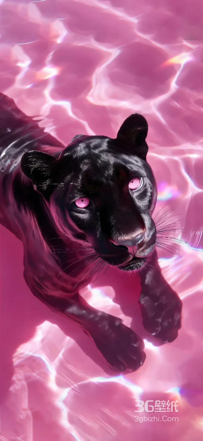 黑豹·粉瞳梦幻水境 高质感手机壁纸精选1