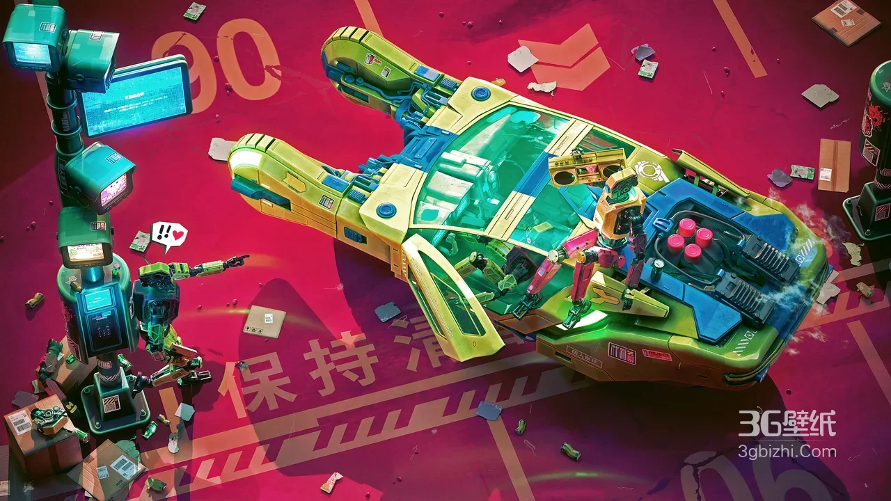 未来车辆与机器人·赛博朋克科技废墟场景 高清赛博朋克壁纸1