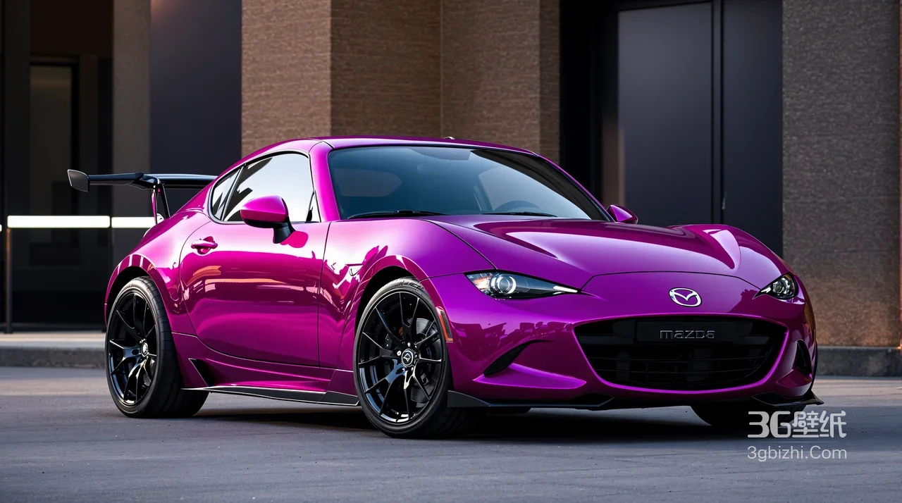 马自达跑车·写实动感亮面紫车身 超高清跑车桌面1