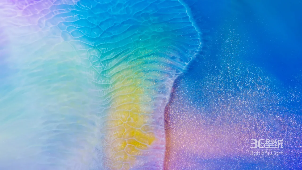 梦幻渐变波浪纹理·彩色闪光粒子流动交织·高清动态素材1