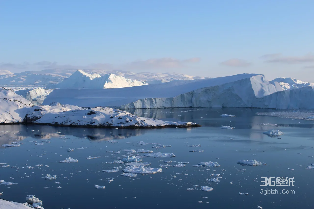 冰川静湖·雪覆岩岛唯美风光 超高清自然景观1