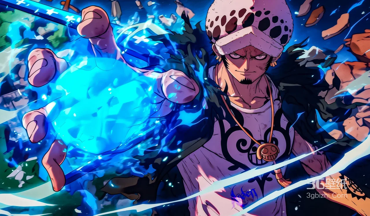 特拉法尔加·罗·能力爆发 二次元热血航海王超燃电脑桌面背景1