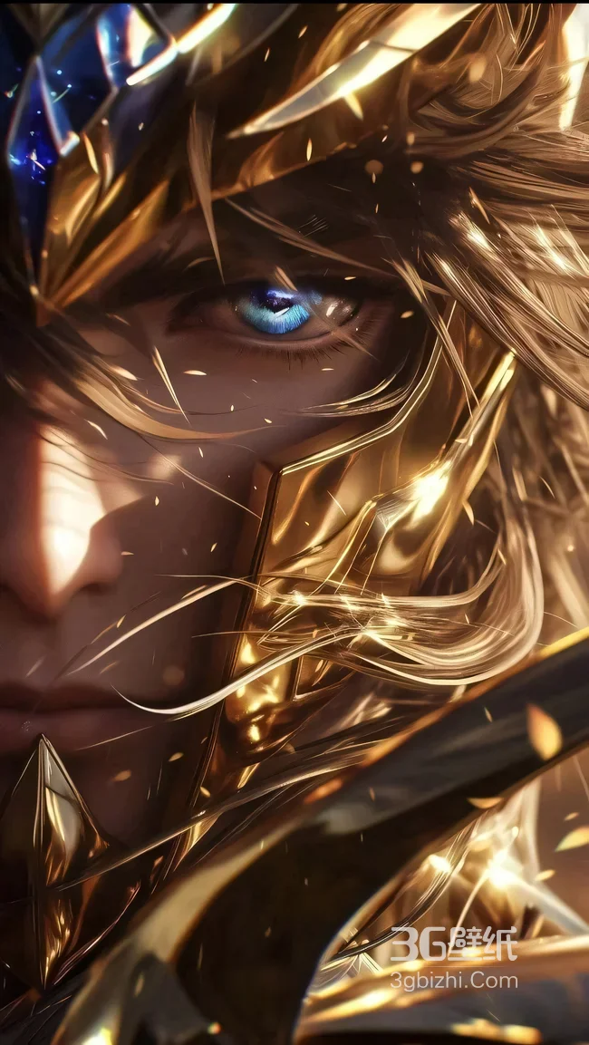 金色盔甲黄金圣斗士·战士·湛蓝眼眸 史诗奇幻风高清竖屏1
