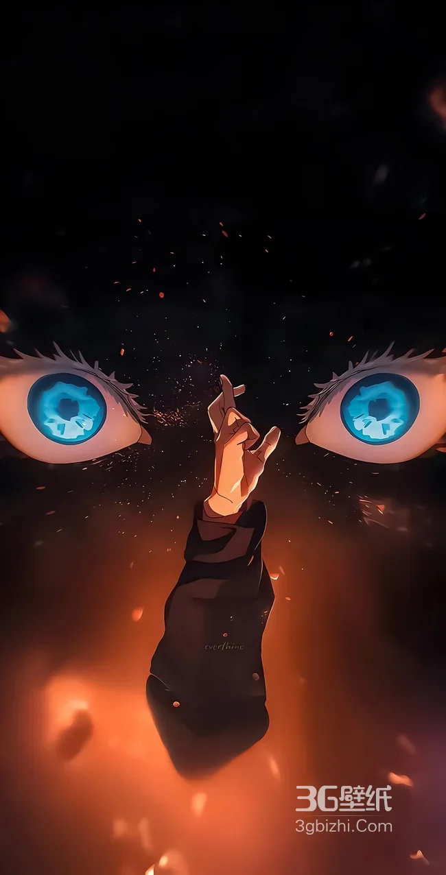 暗黑系动漫风·蓝瞳眼眸对峙指尖 超震撼视觉手机壁纸精选1