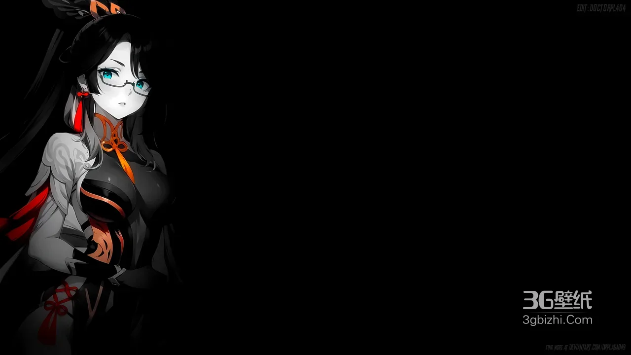 符华·暗黑国风服饰 崩坏3二次元宽屏电脑壁纸1