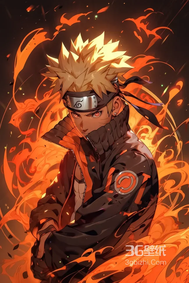 漩涡鸣人·火焰燃动 火影忍者热血风壁纸（高人气火影壁纸）1