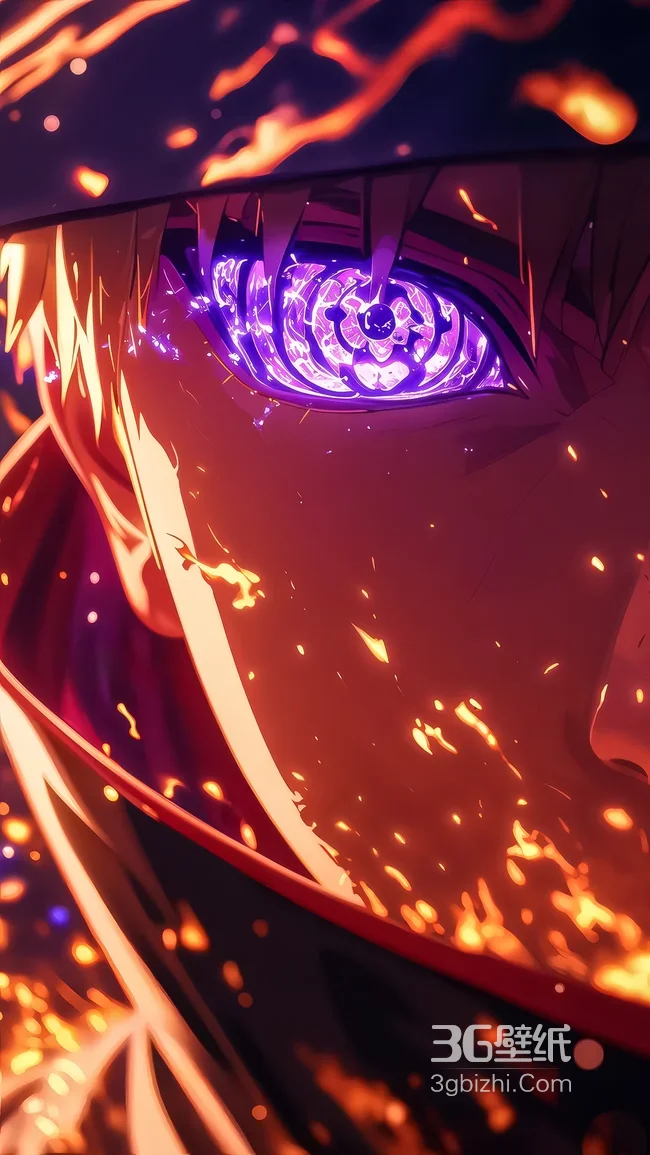 动漫角色·紫焰咒眼 暗黑燃系高燃手机壁纸精选1