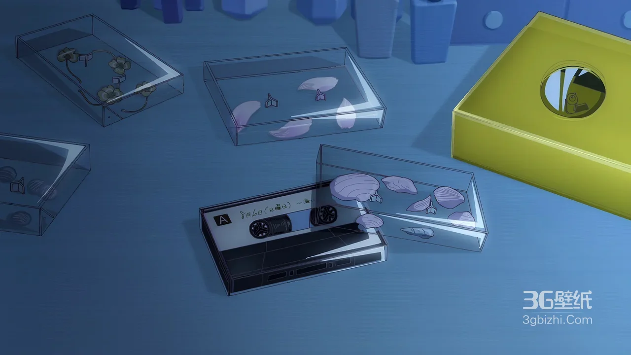 磁带与透明藏品盒·二次元静物·静谧风 二次元静物桌面背景1