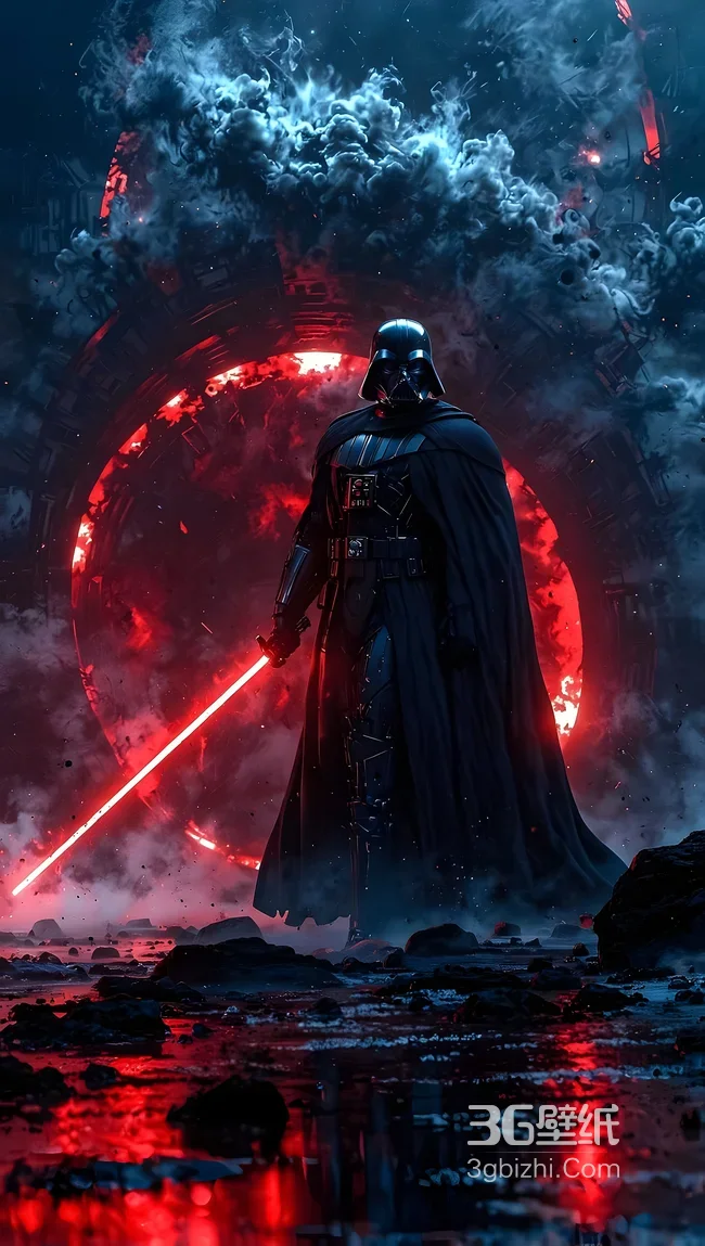 达斯·维达·光剑出鞘 暗黑科幻风 星球大战 高燃壁纸1