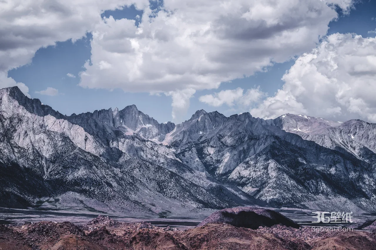 巍峨雪山群峰·冷色调写实自然景观 高质感桌面背景1