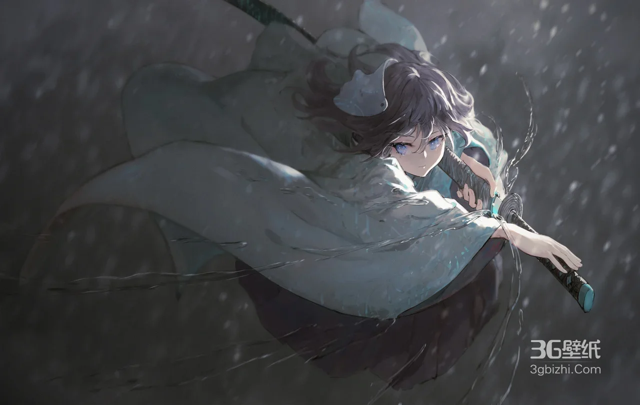 魂魄妖梦·雨夜剑舞 唯美暗黑和风二次元电脑壁纸1