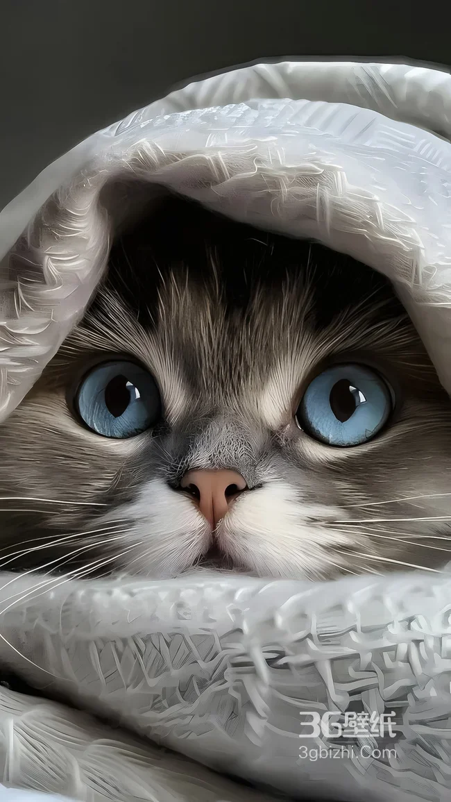 蓝眼猫咪·写实治愈风 超萌宠物手机壁纸1