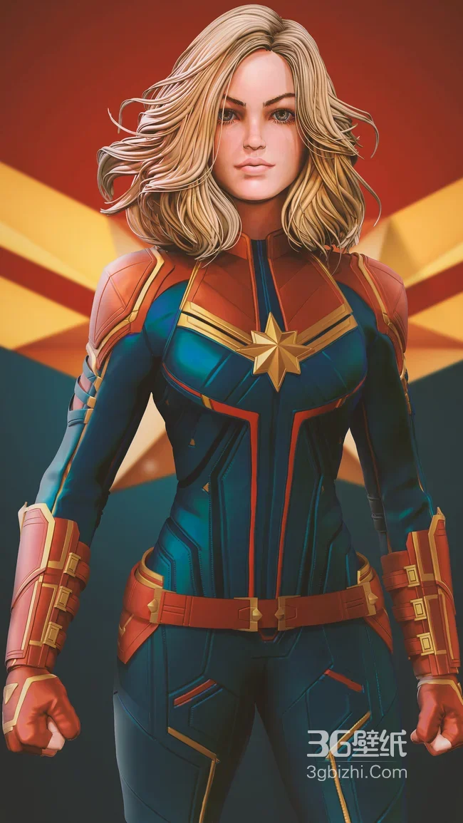 惊奇队长·卡罗尔丹弗斯 写实风漫威战衣壁纸 超英热血背景1