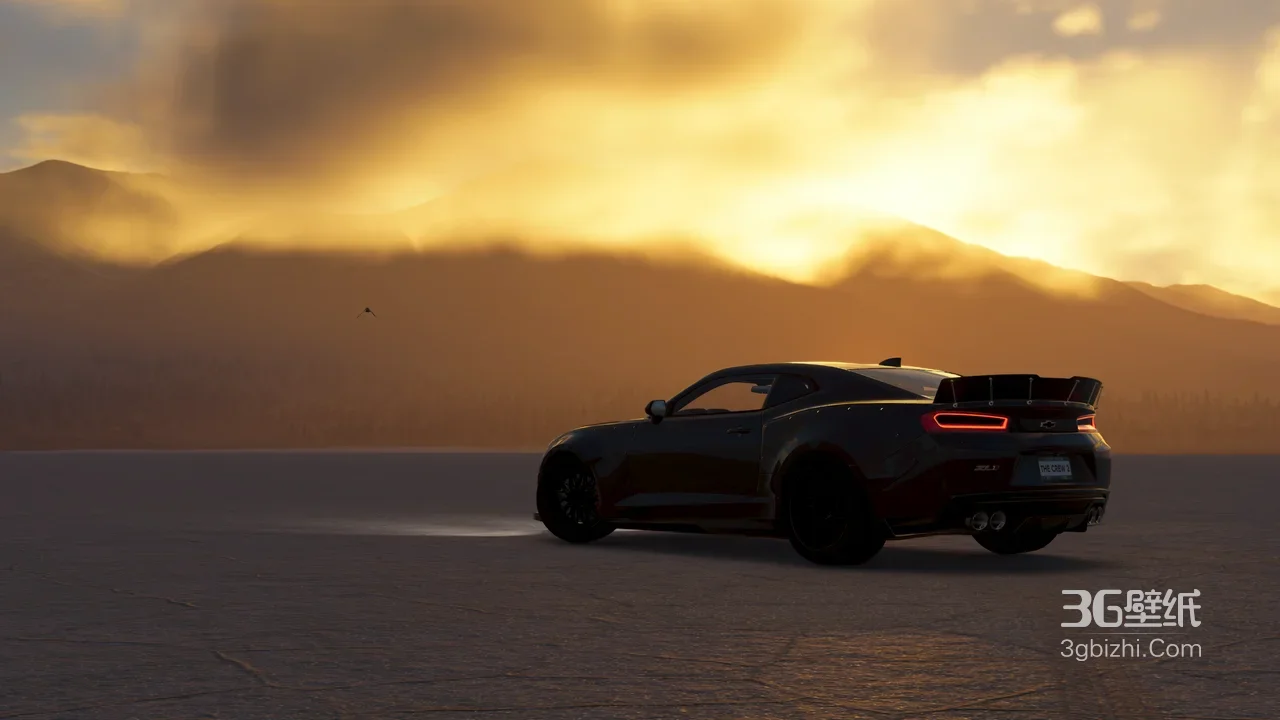 雪佛兰科迈罗·盐湖日落漂移 唯美写实 极限竞速风 宽屏车机背景1
