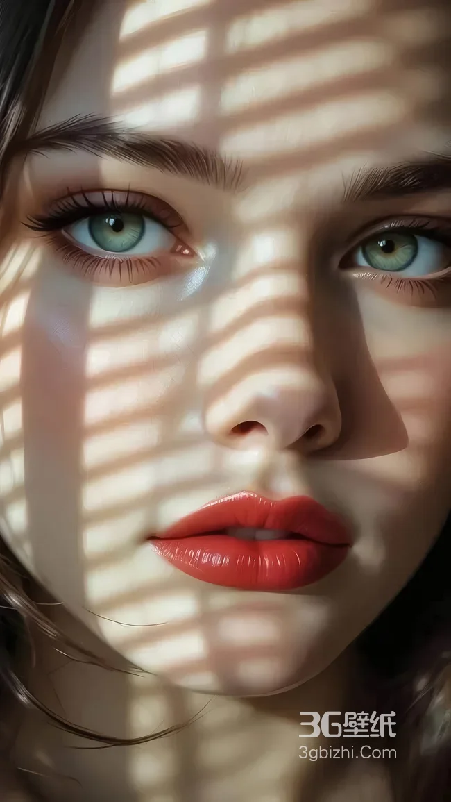 写实质感人物·百叶窗光斑氛围感 高热度手机壁纸1