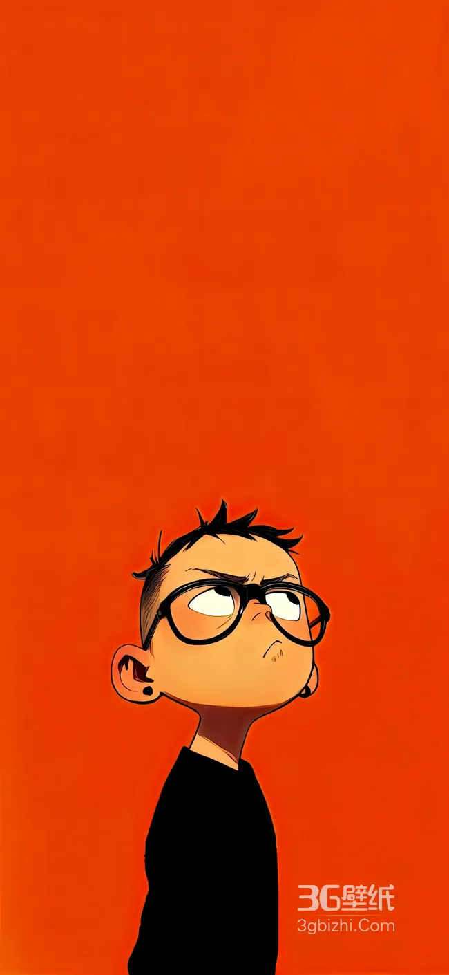 傲娇眼镜男孩·潮酷插画风 潮流个性手机壁纸1